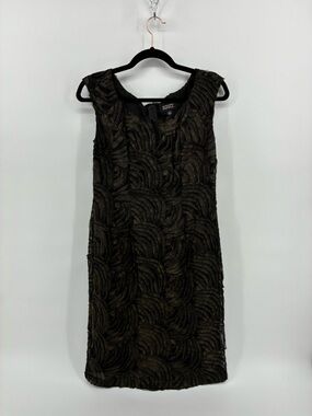 Adrianna Papell Black Textured Sleeveless Mini Dress